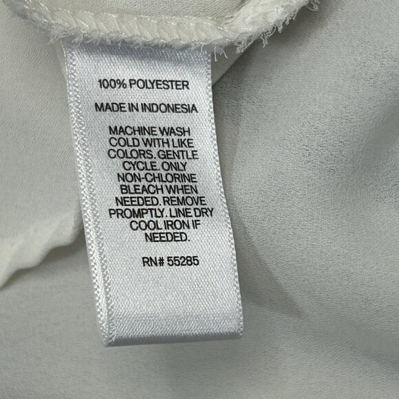 EXPRESS The Portofino Shirt Blouse XS TP Ivory Black Piping V-Neck Button Up Top - Picture 6 of 10